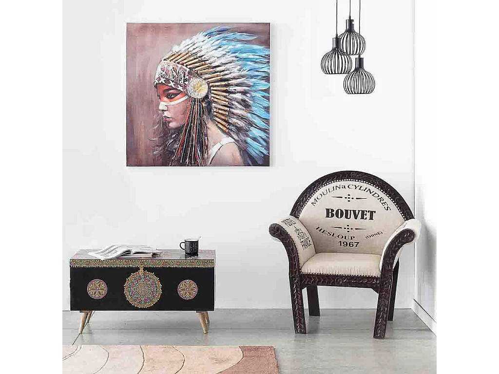 Quadro dipinto a mano con rilievo grigio 100x100x3h