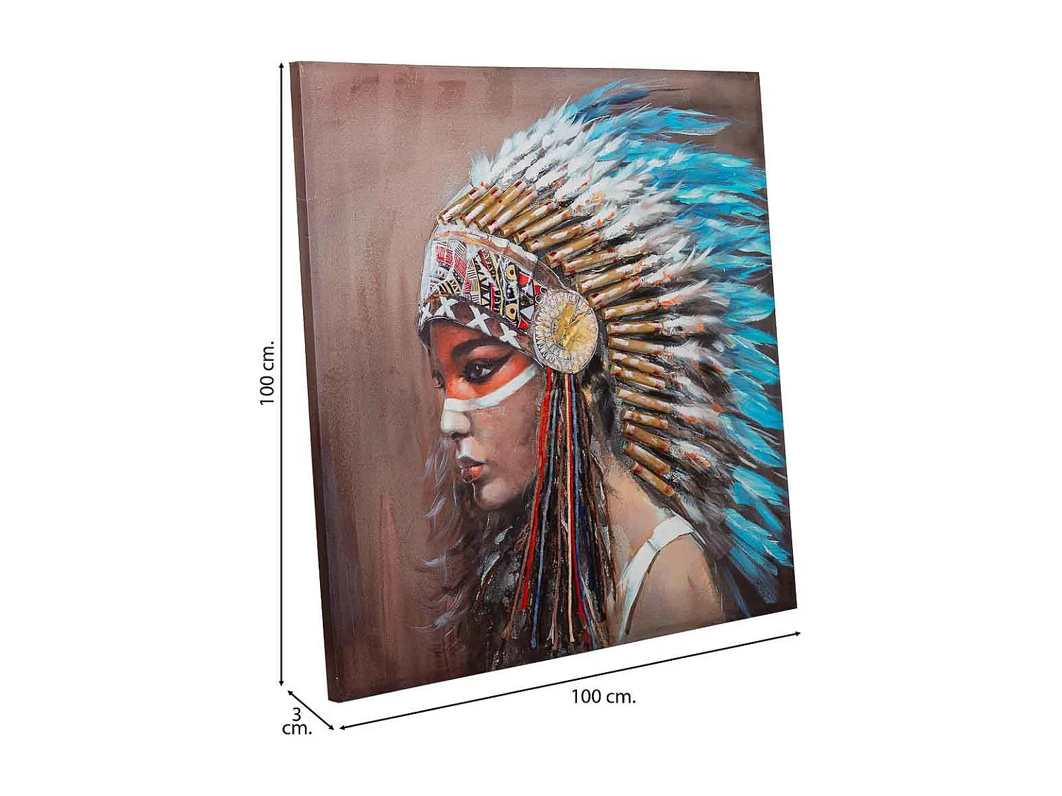 Pintura pintada à mão com relevo cinza 100x100x3