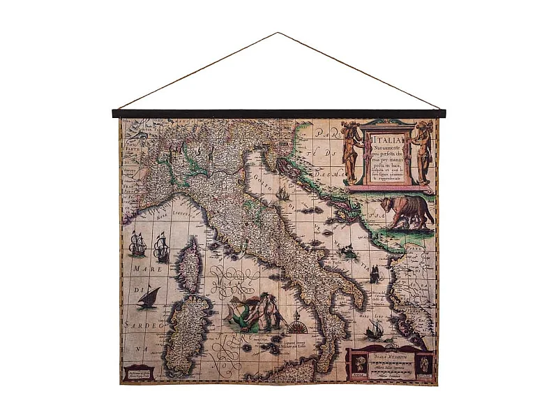 Toile parchemin imprimée sur tissu 97x81x1,8h