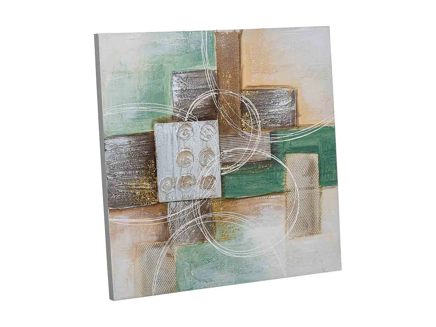 Handgemaltes Gemälde mit mehrfarbigem Relief 60x60x3h cm