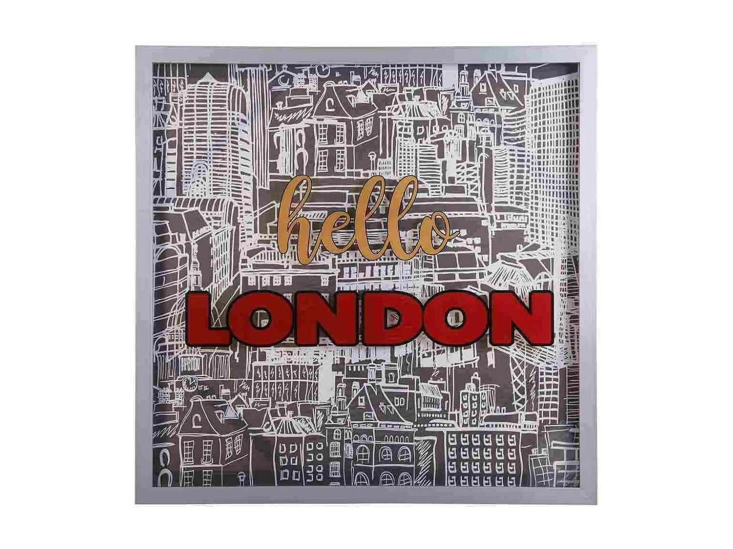 Bedrucktes DoppelleinwandgemÃ¤lde mit Rahmen 80x80x4 h cm