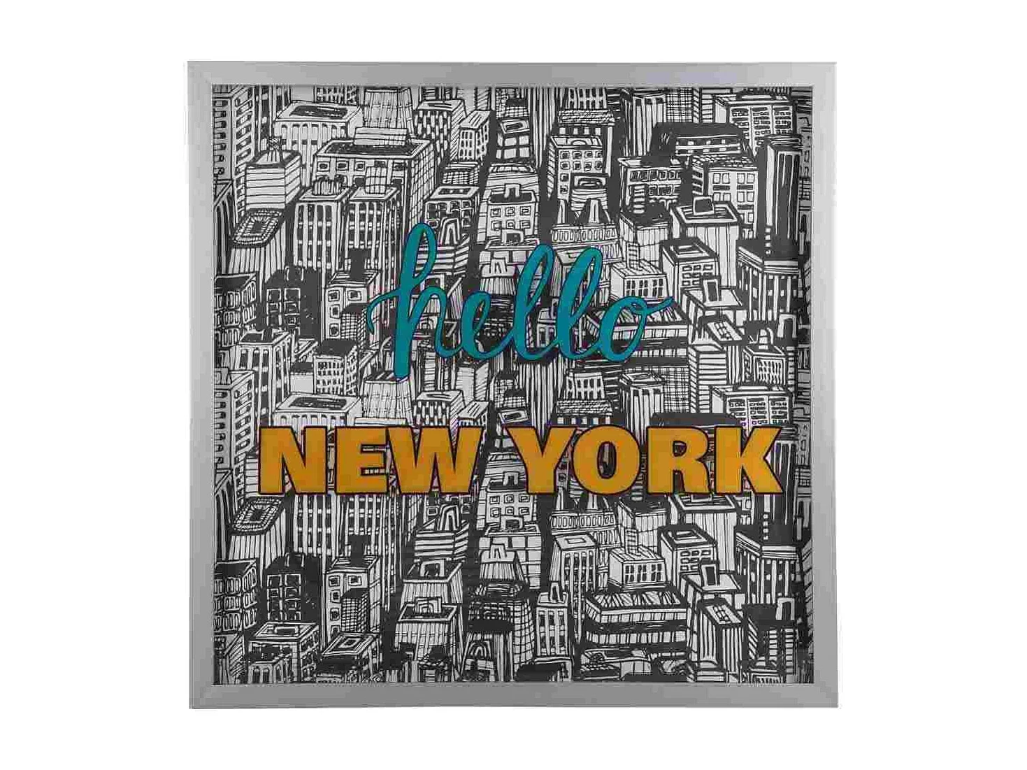 Pintura em tela dupla impressa com moldura 80x80x4