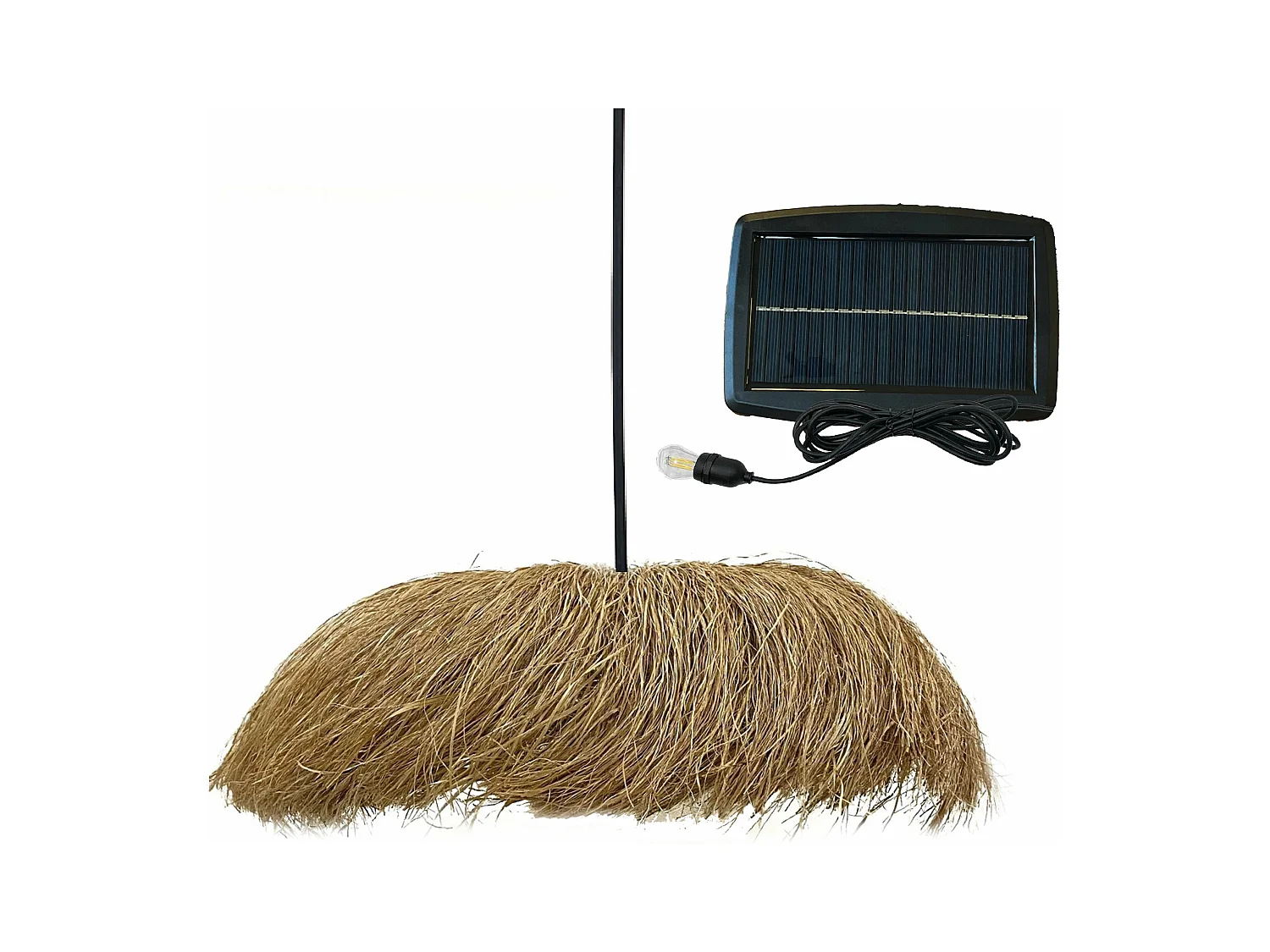 Suspension solaire bohème HAVANA Beige Herbe marine H22cm