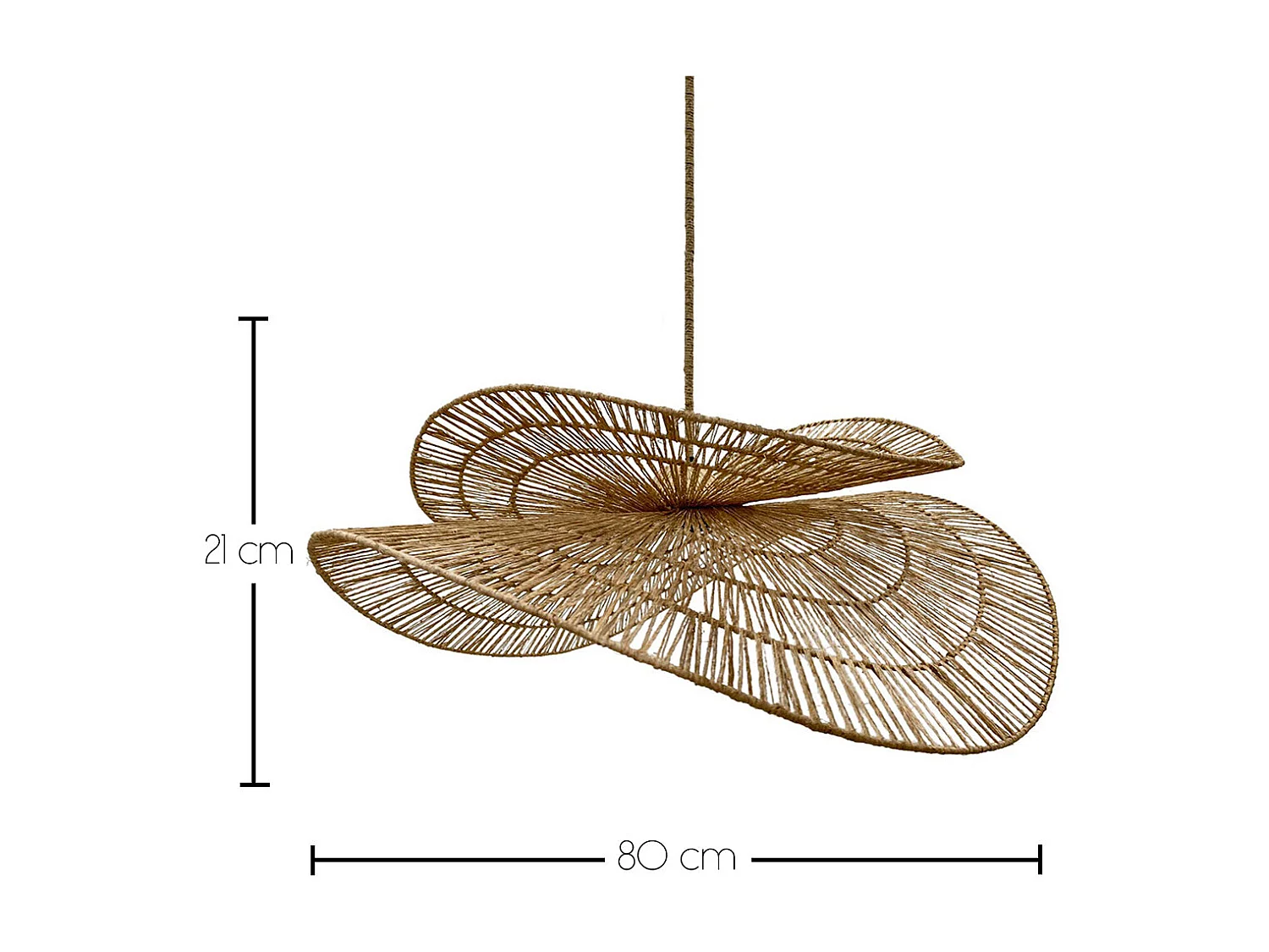 Suspension solaire bohème SOLARA Beige Jute D80cm