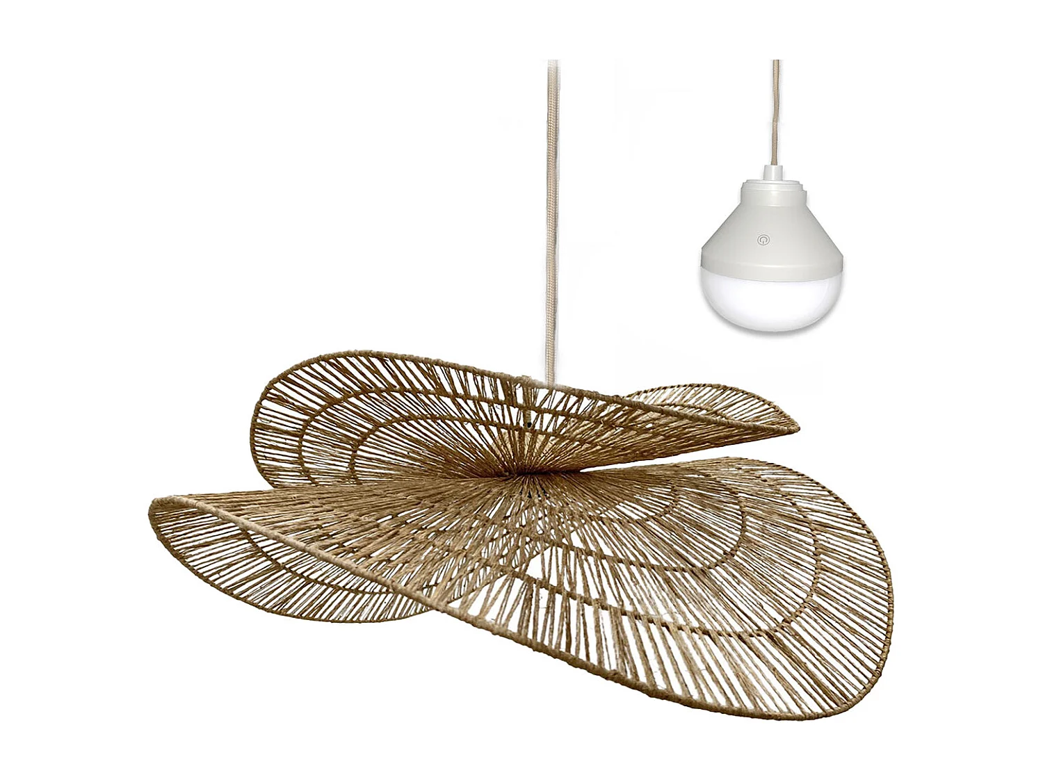 Suspension nomade SOLARA Bois Jute H21CM