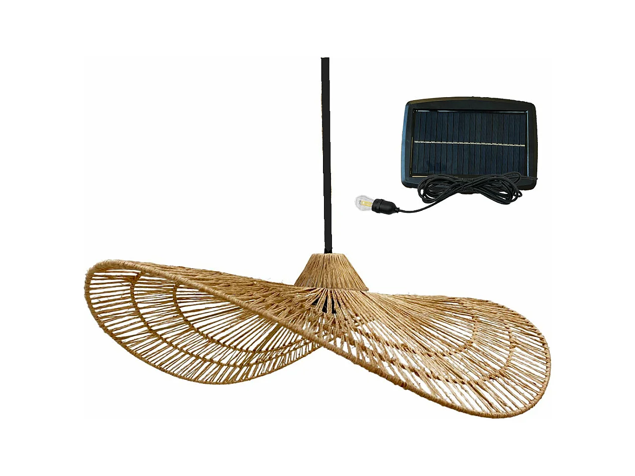 Suspension solaire bohème MARBELLA Beige Jute H14cm