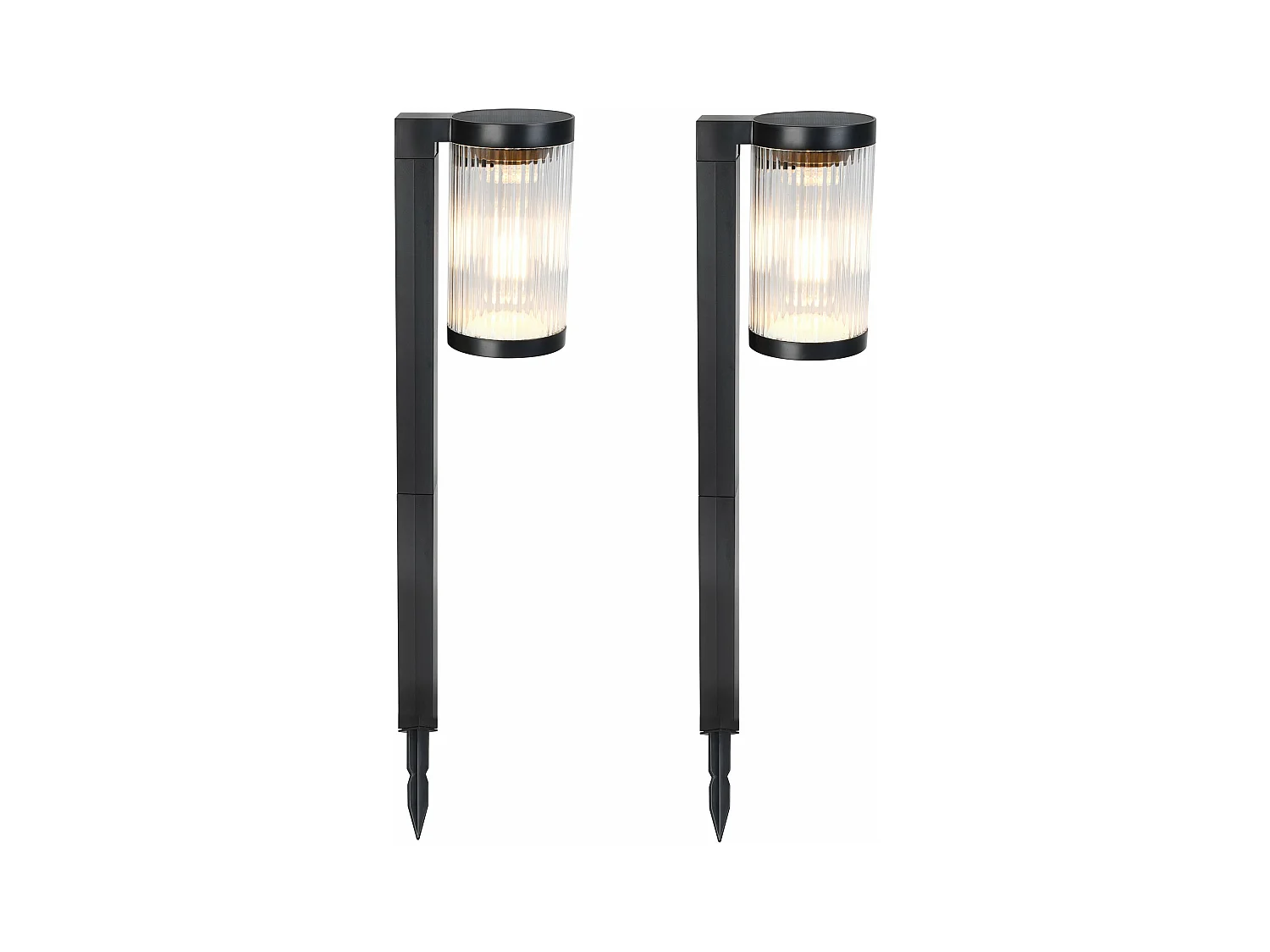 Lot de 2 balises solaires BEAMLIT Noir Plastique H58cm