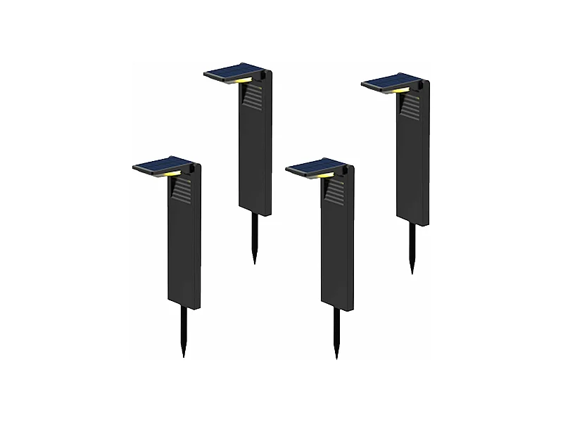 Lot de 4 balises solaires OSTRY Noir Plastique 150LM