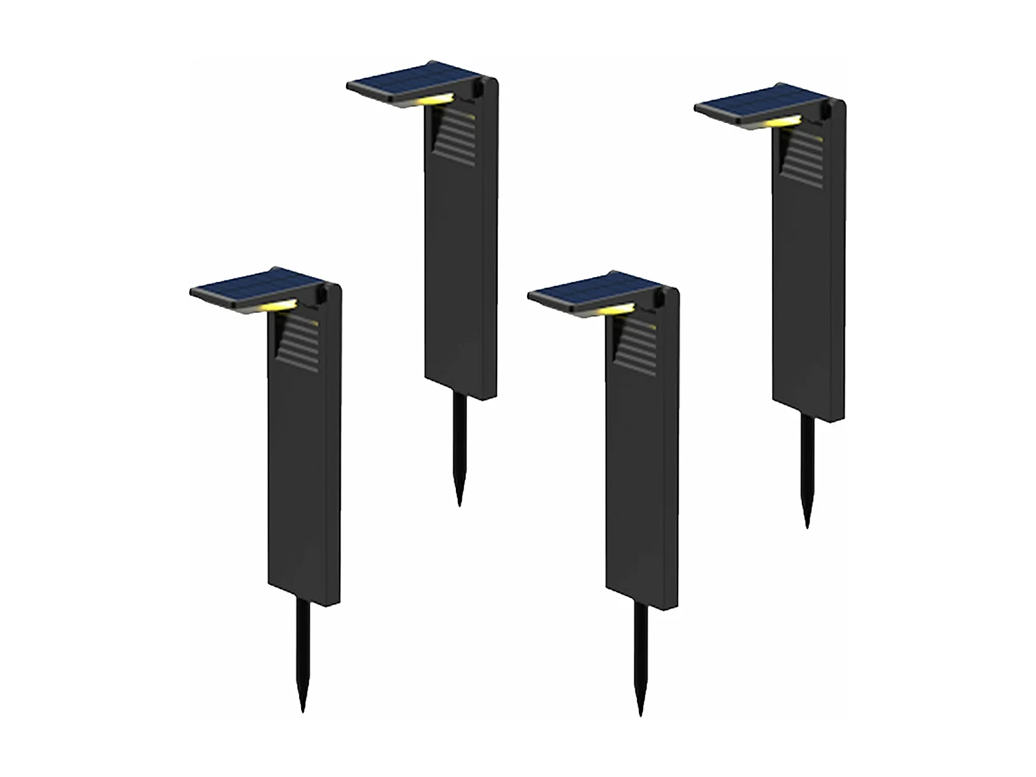 Lot de 4 balises solaires OSTRY Noir Plastique 150LM