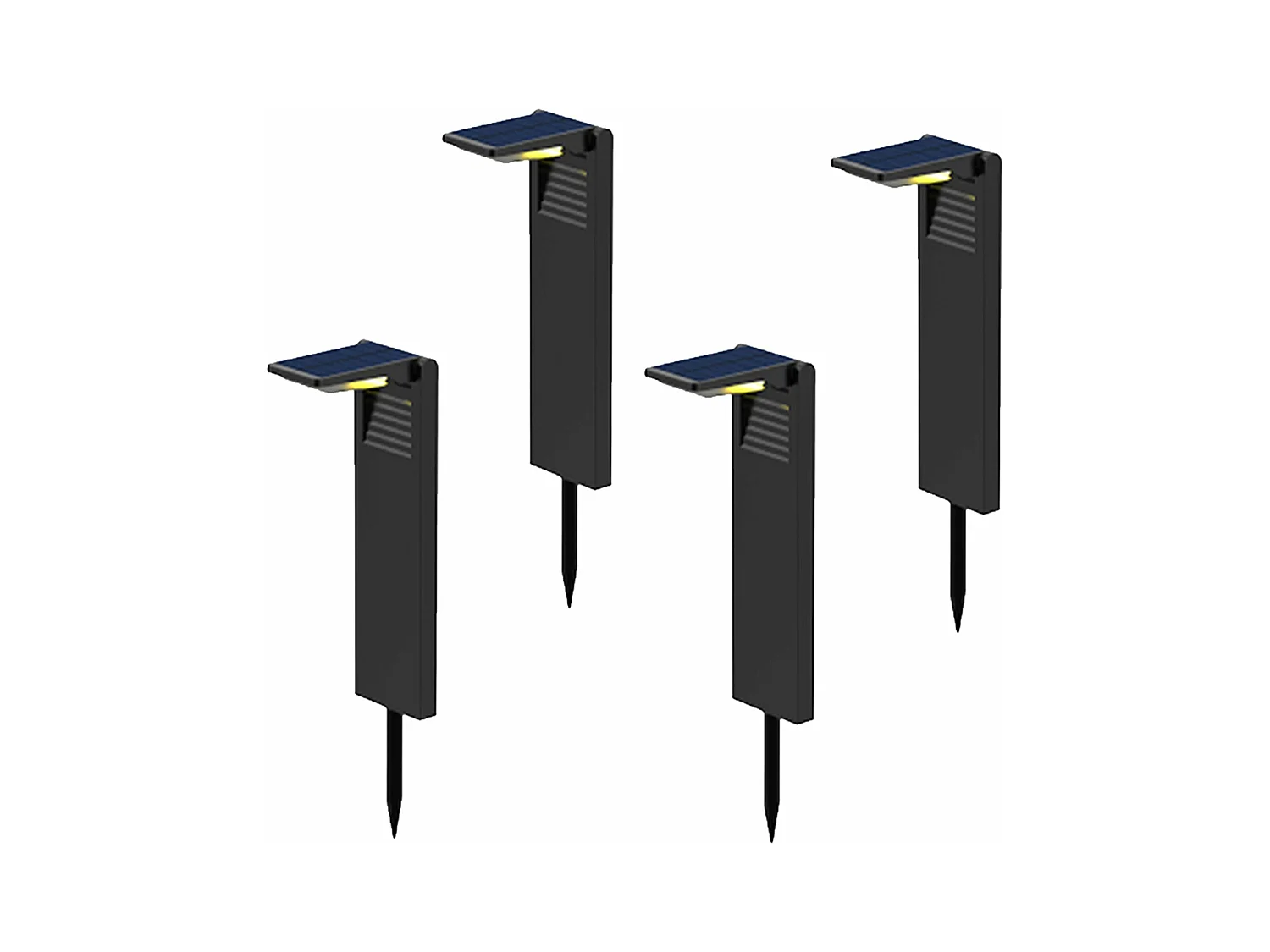 Lot de 4 balises solaires OSTRY Noir Plastique 150LM