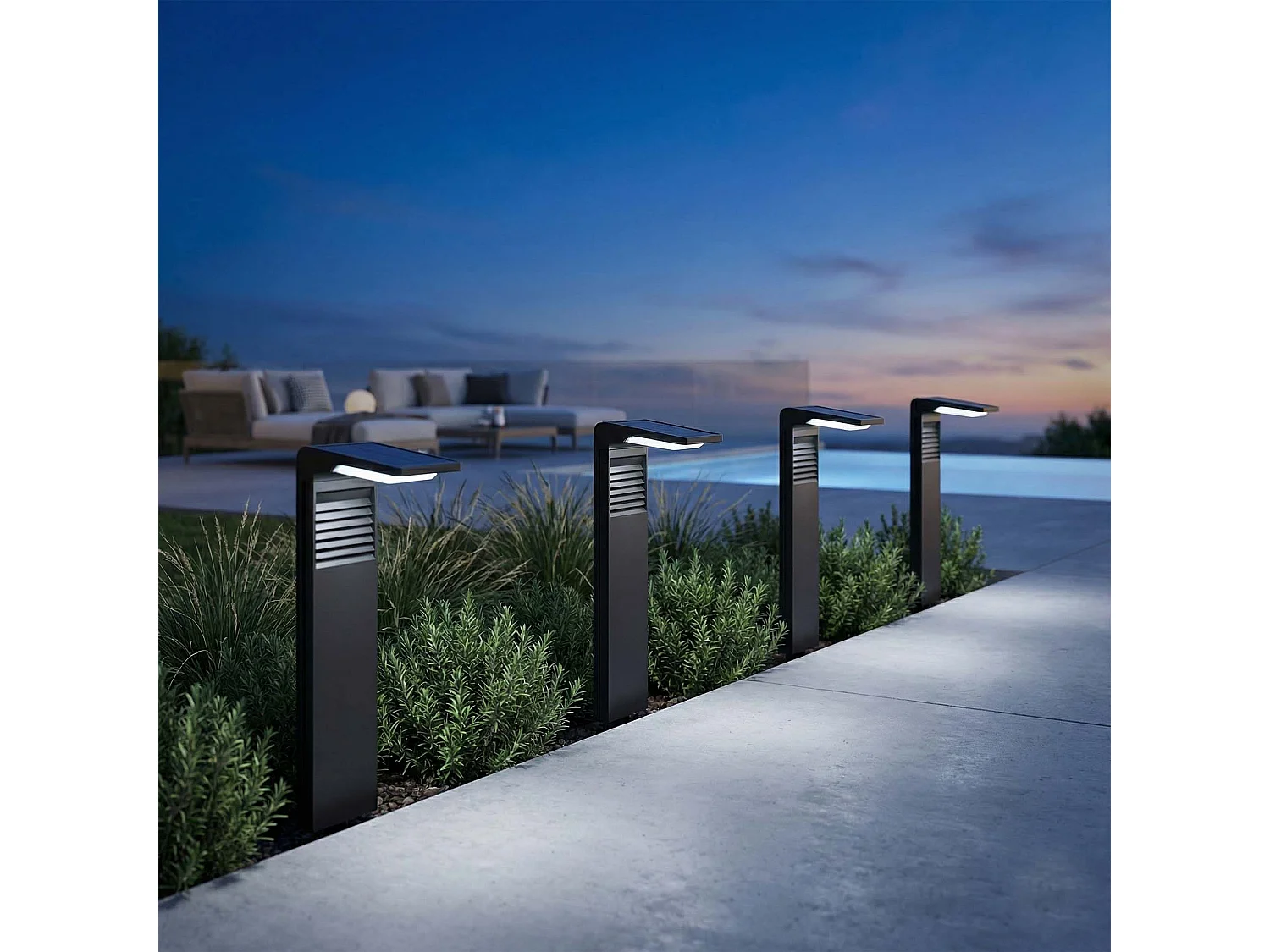 4 Potelets solaires OSTRY H41cm 150LM