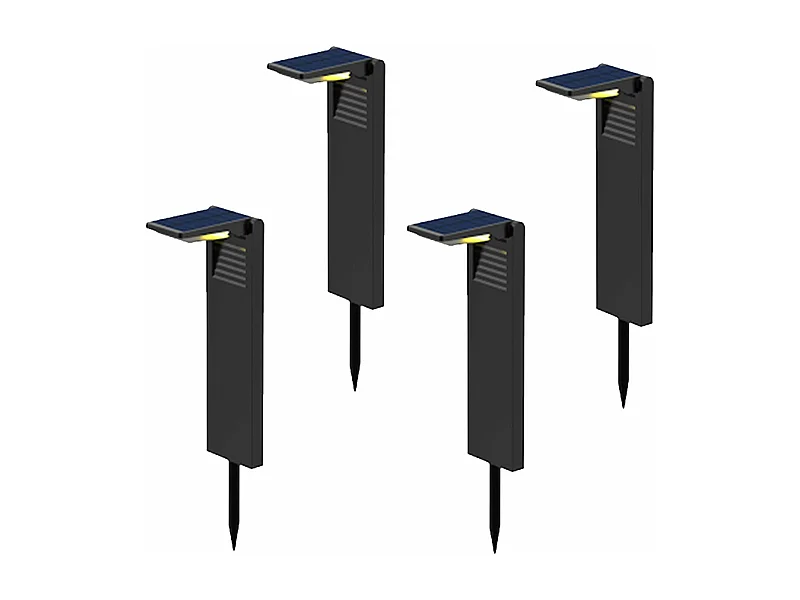 Lot de 4 balises solaires OSTRY Noir Plastique 150LM