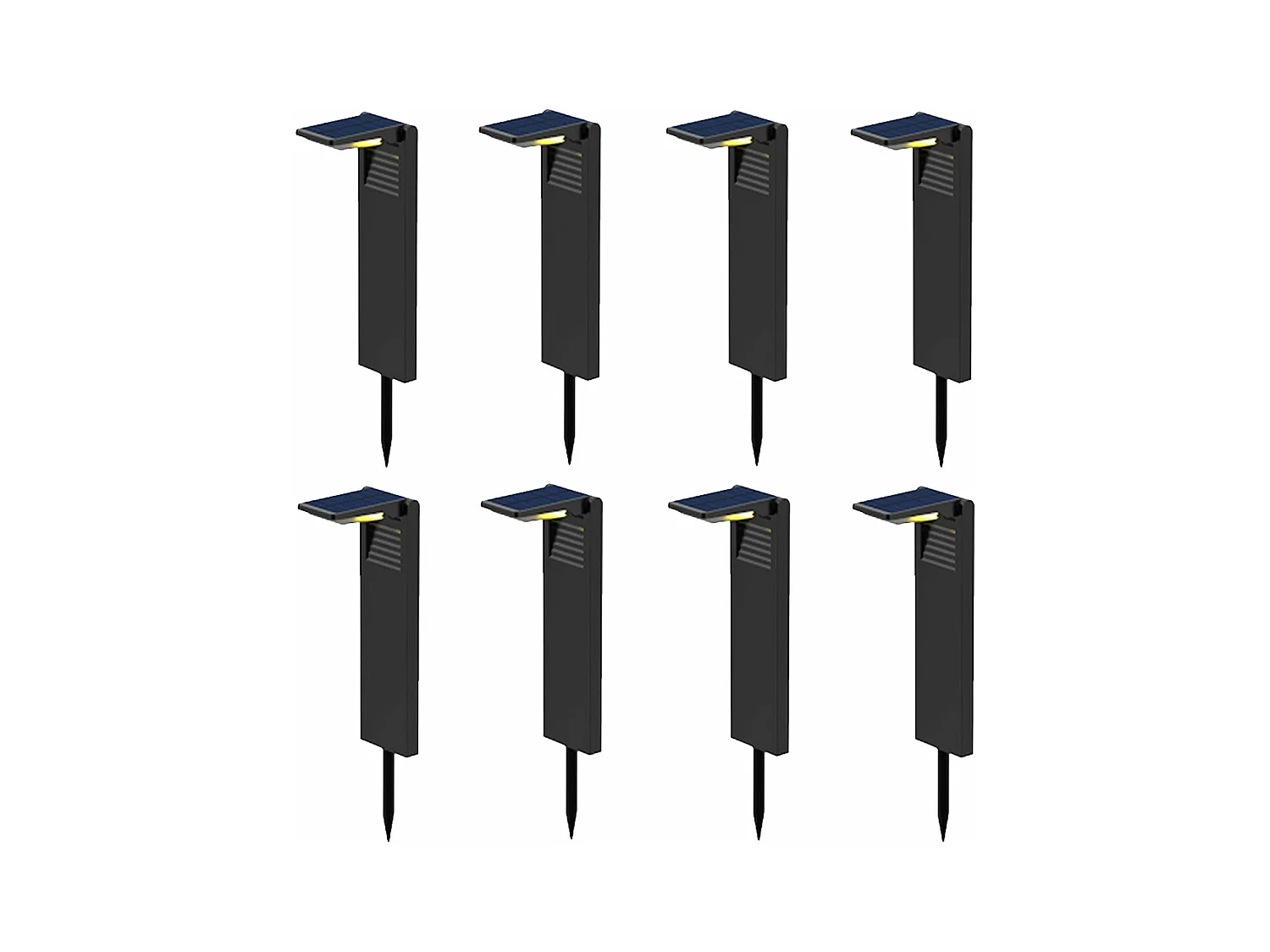 Lot de 8 balises solaires OSTRY Noir Plastique 150LM
