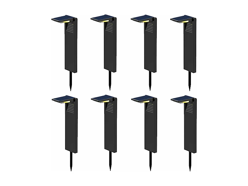 Lot de 8 balises solaires OSTRY Noir Plastique 150LM