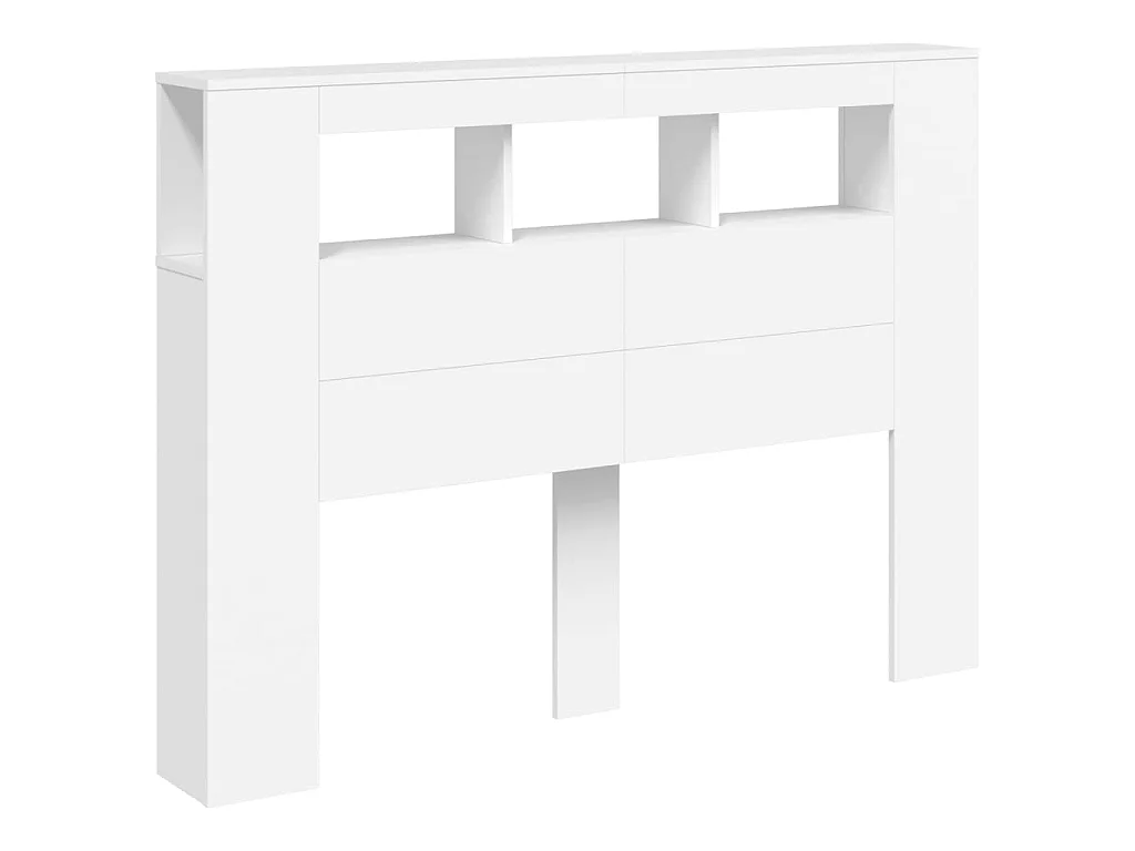 Tête de lit à LED blanc 140x18,5x103,5 cm bois d'ingénierie