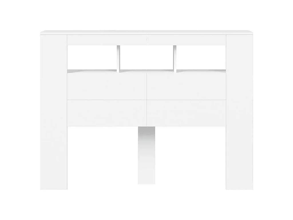 Tête de lit à LED blanc 140x18,5x103,5 cm bois d'ingénierie