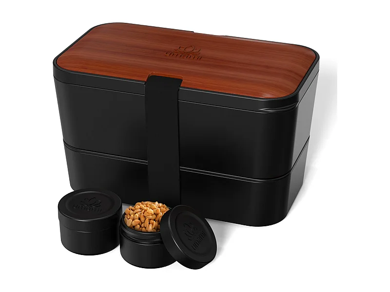 Bento Encastrable 1,5 l noir et bois sapelli