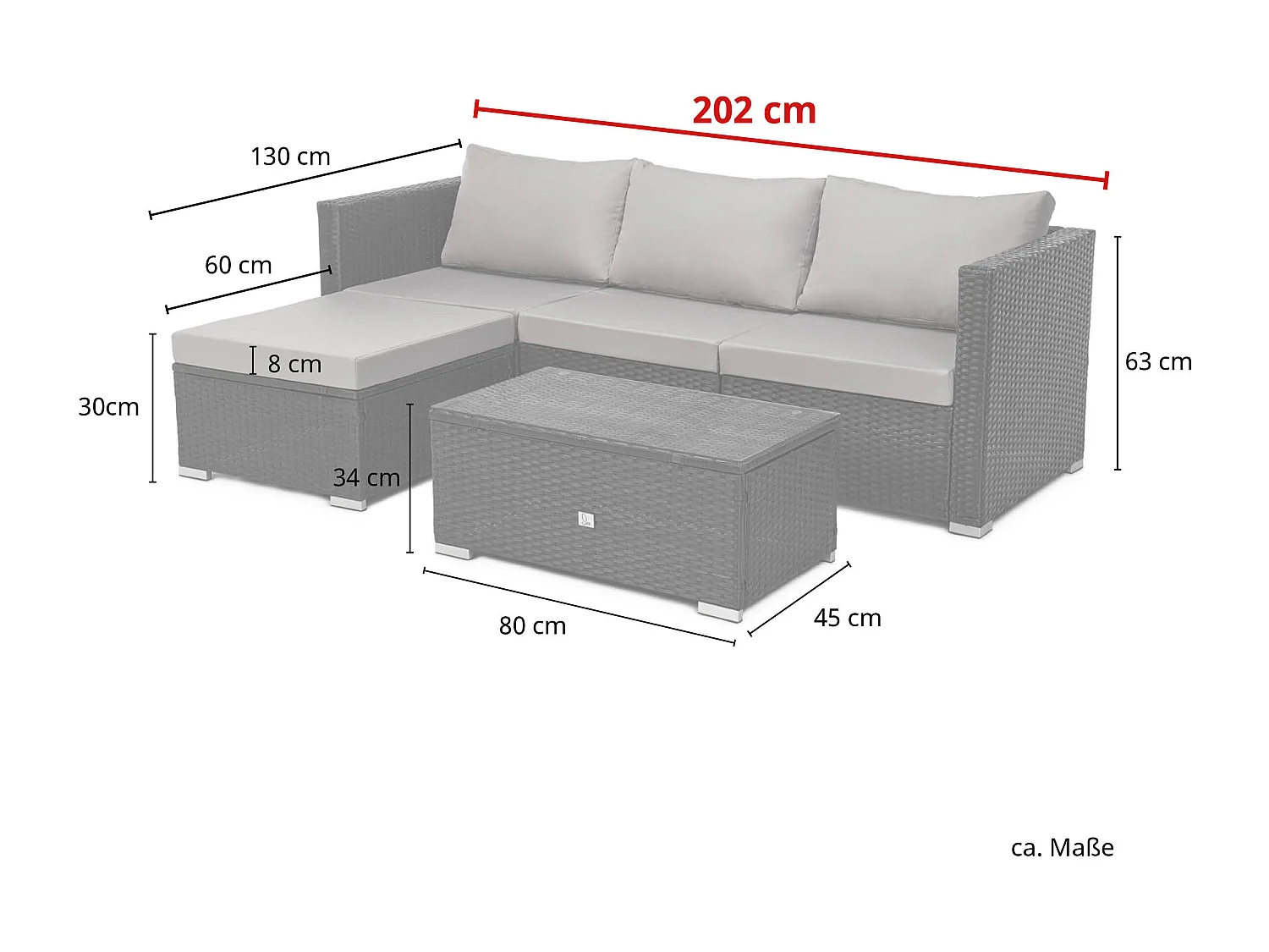 PolyRattan Canapé de jardin