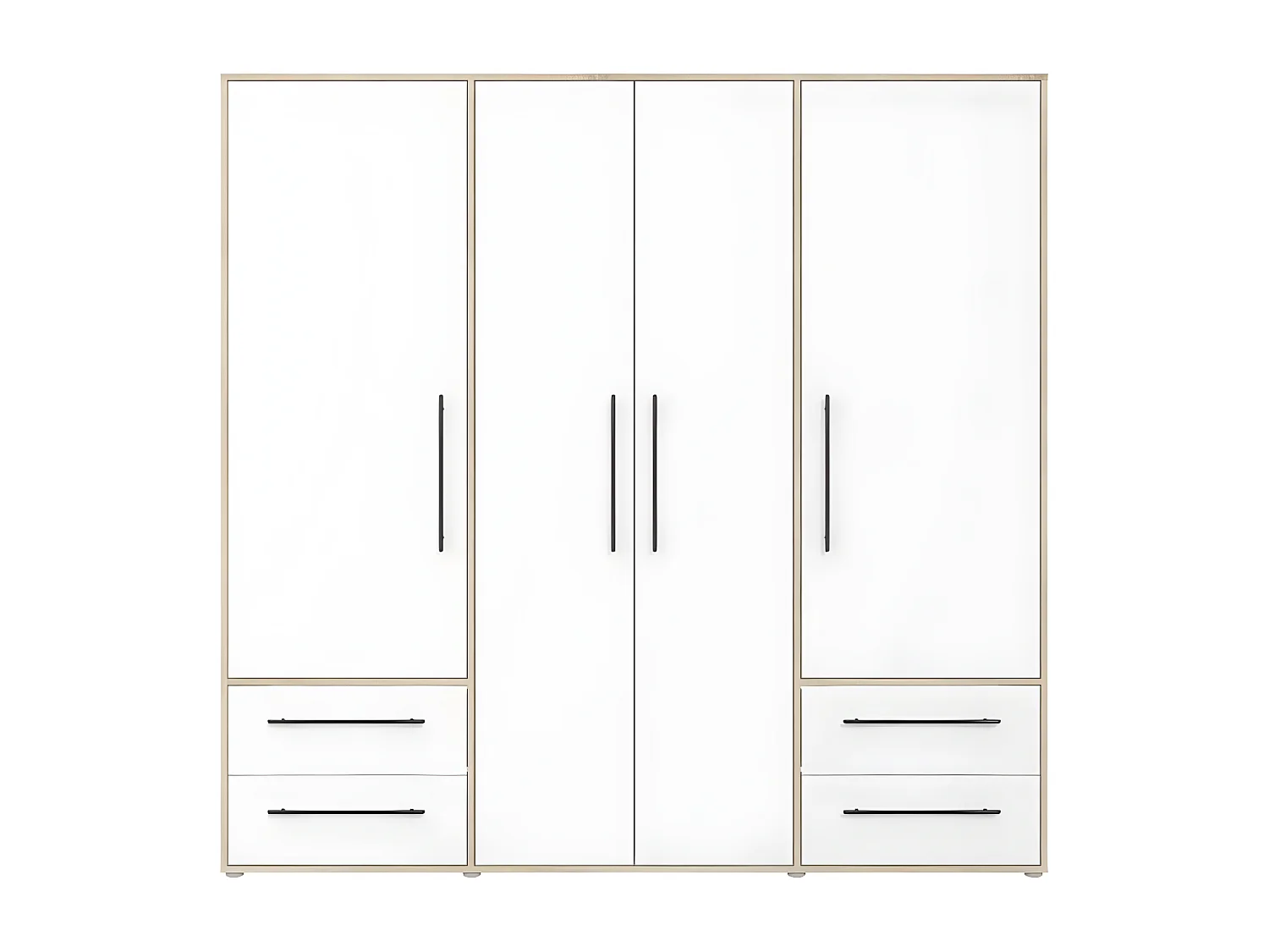 Penderie Mokaris Lux (200cm)/Portes tournantes/Sonoma&Blanc