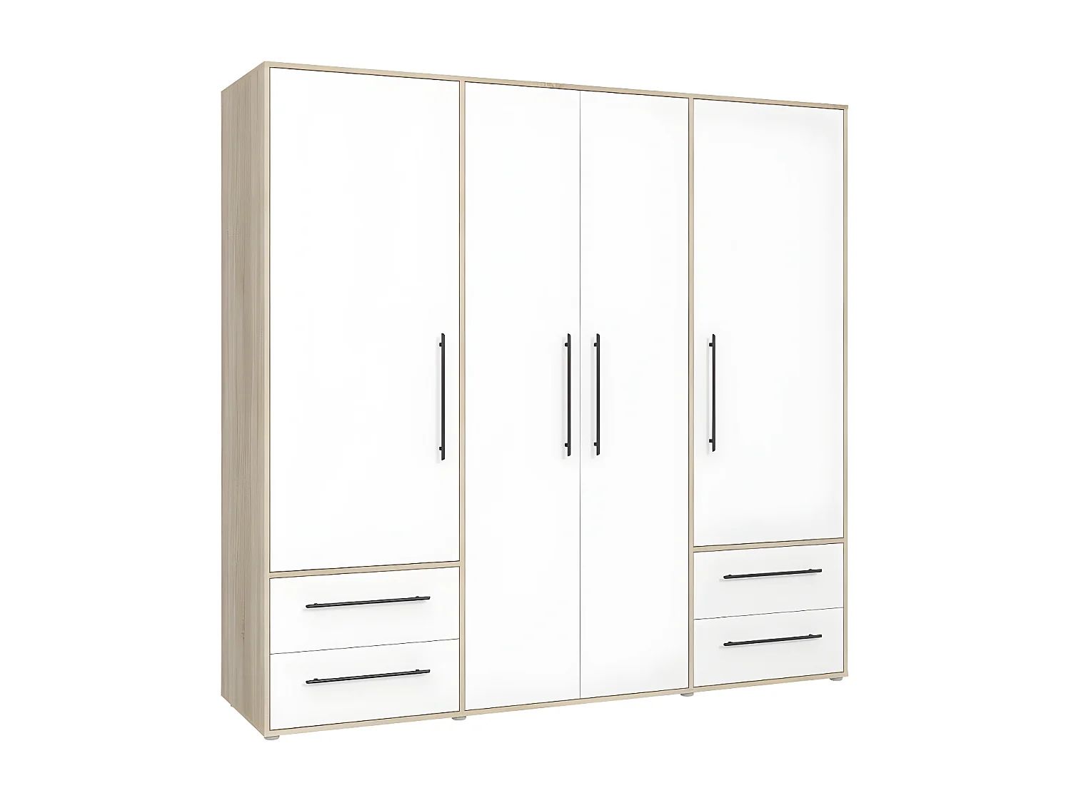 Kleiderschrank Mokaris Lux (200cm)/Drehtüren/Sonoma&Weiss