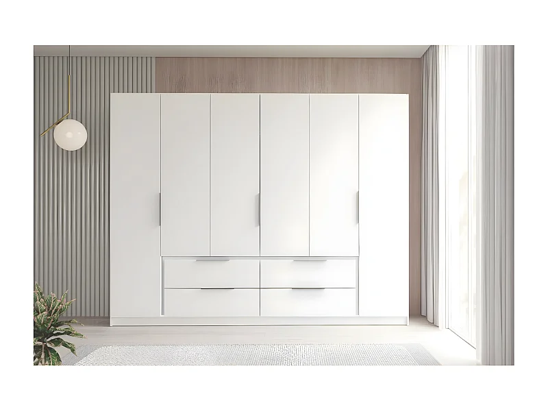 Penderie LuanoBianco  (270cm)/Portes tournantes/Blanc (mat)