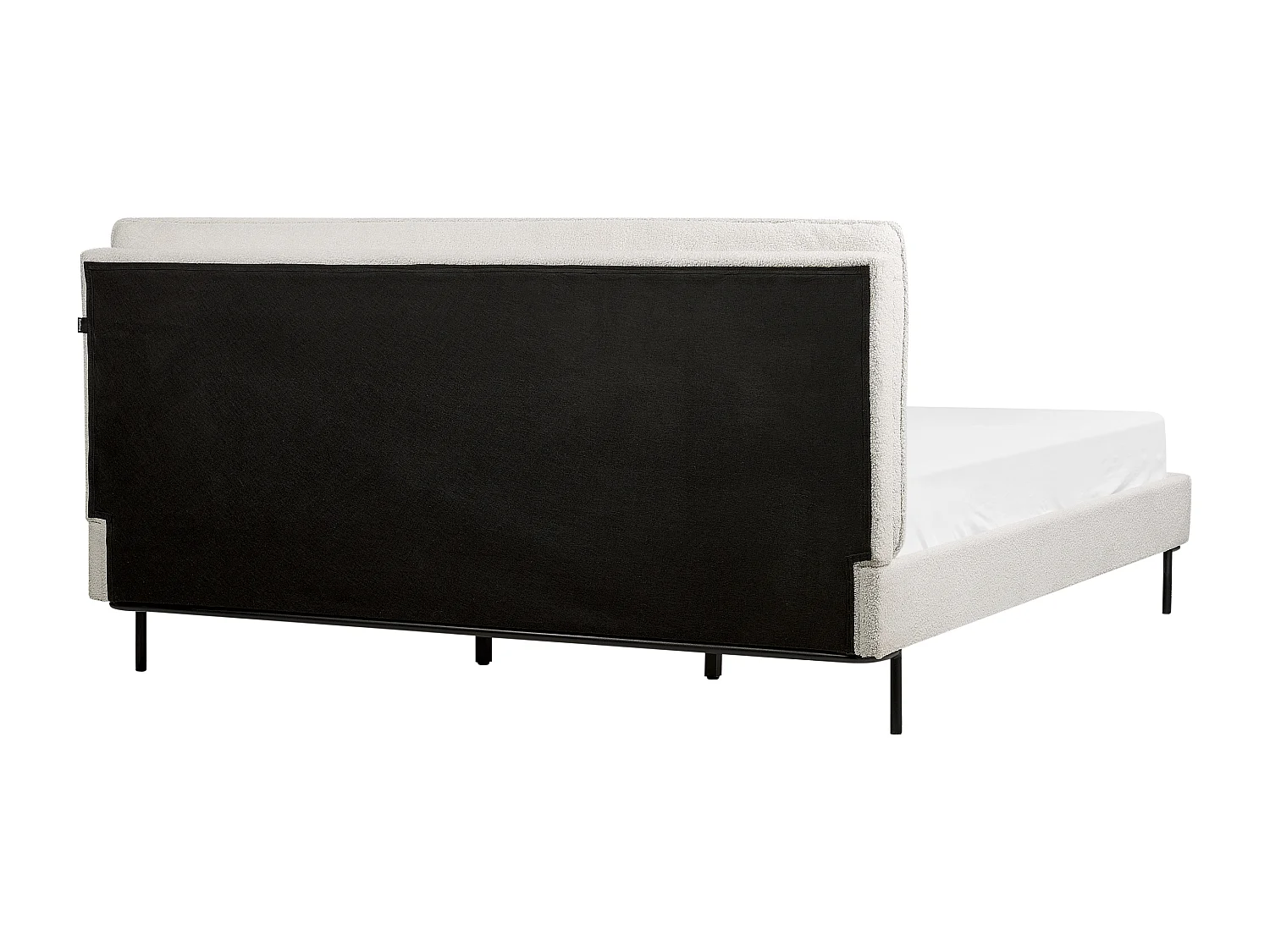 Bed Bouclé CORIO 180 x 200 cm Gebroken wit