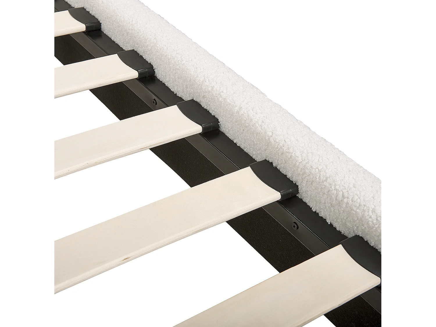 Bed Bouclé CORIO 180 x 200 cm Gebroken wit