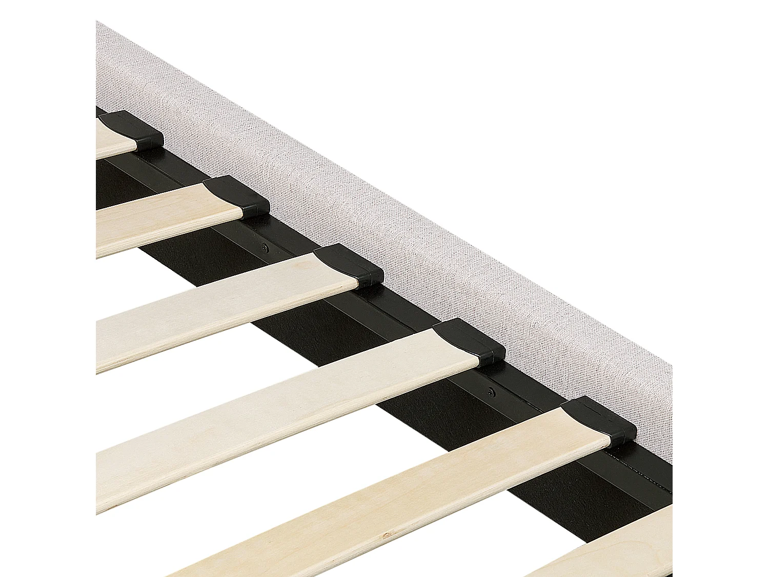 Lit avec sommier Tissu CORIO 160 x 200 cm Beige clair