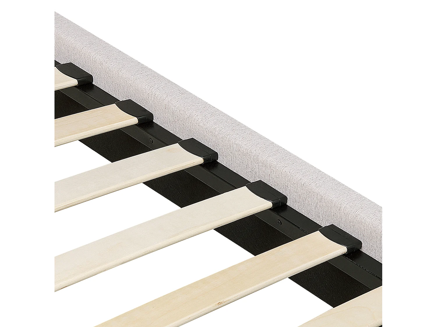 Lit avec sommier Tissu CORIO 160 x 200 cm Beige clair