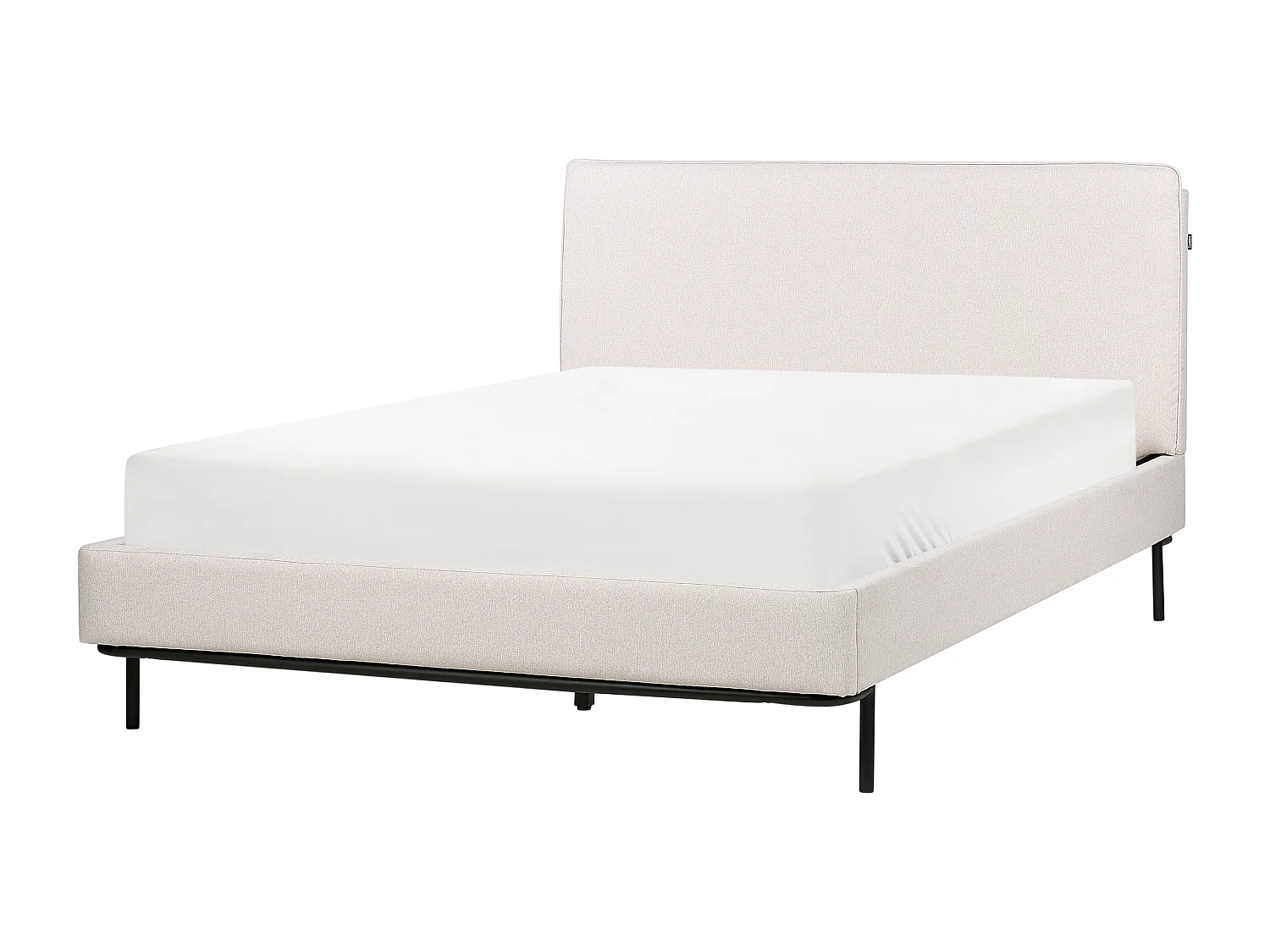 Lit avec sommier Tissu CORIO 140 x 200 cm Beige clair