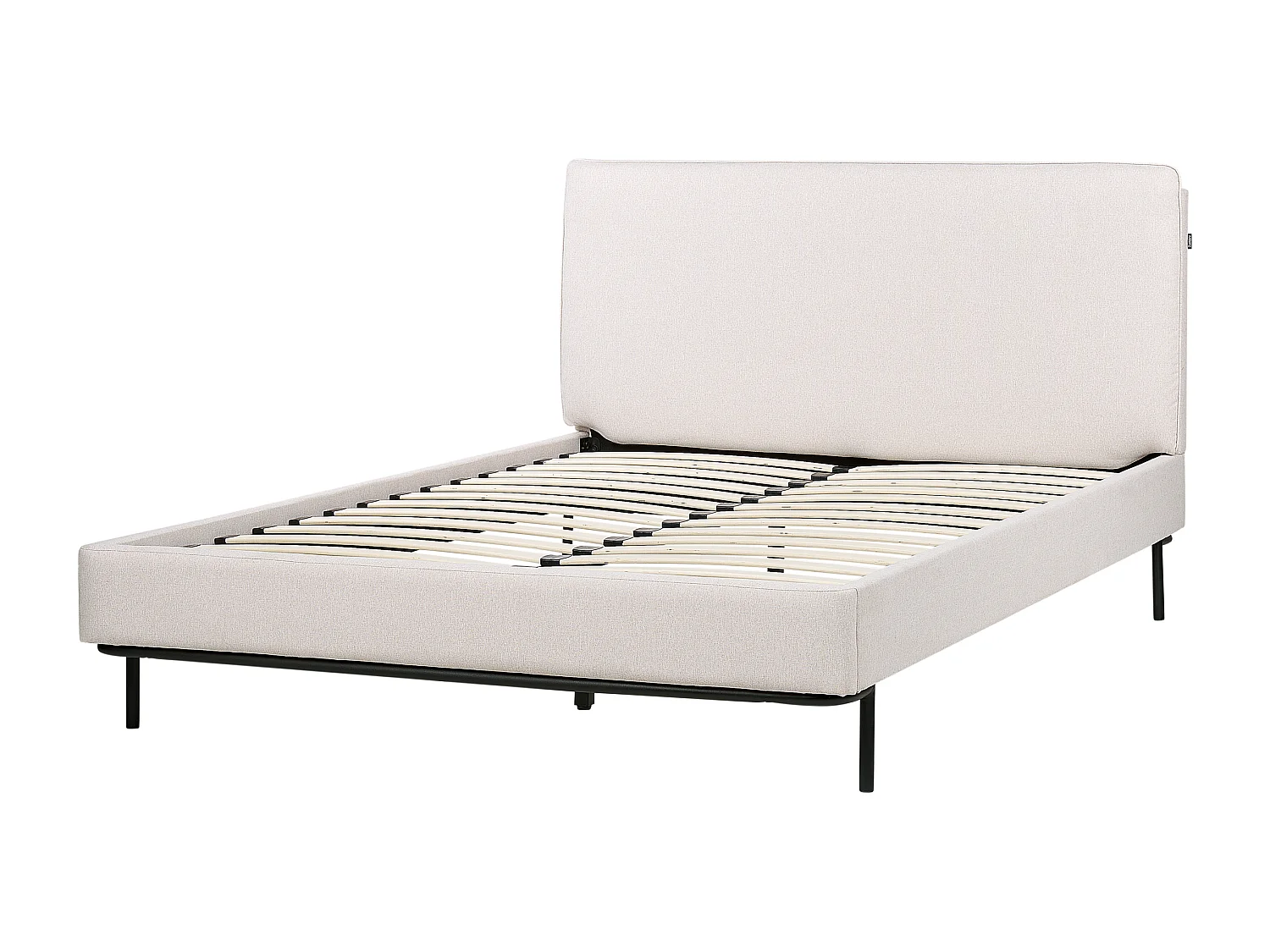 Lit avec sommier Tissu CORIO 140 x 200 cm Beige clair