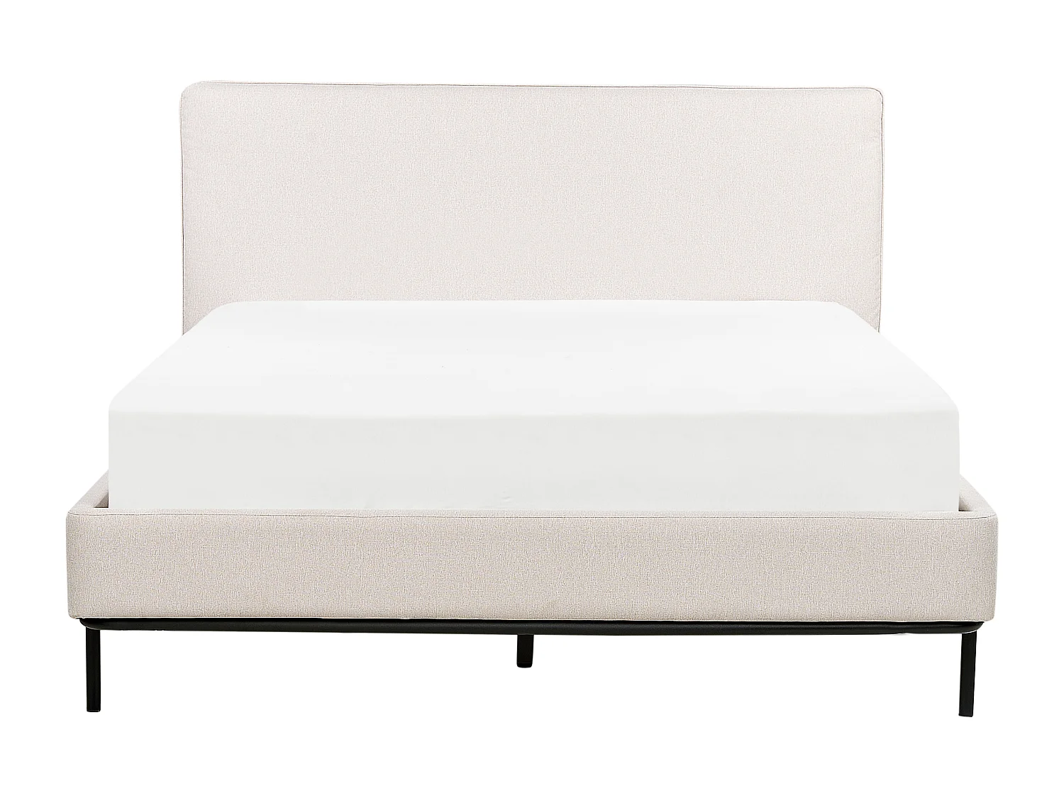 Lit avec sommier Tissu CORIO 140 x 200 cm Beige clair