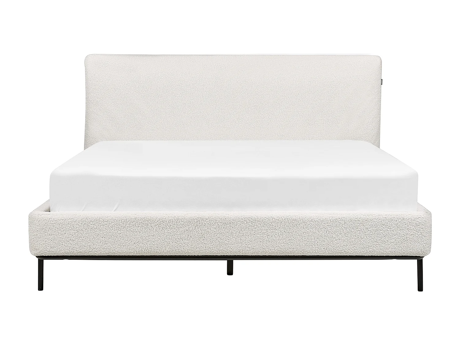 Bett mit Lattenrost Bouclé CORIO 160 x 200 cm Cremeweiss