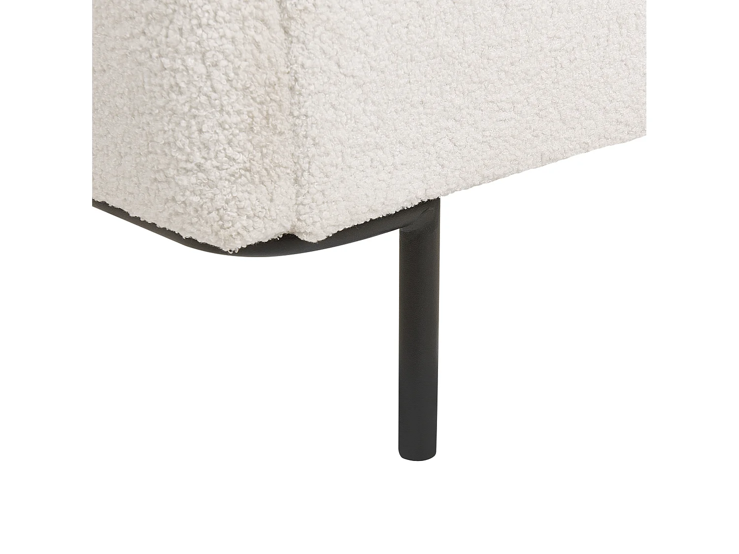 Bett mit Lattenrost Bouclé CORIO 160 x 200 cm Cremeweiss