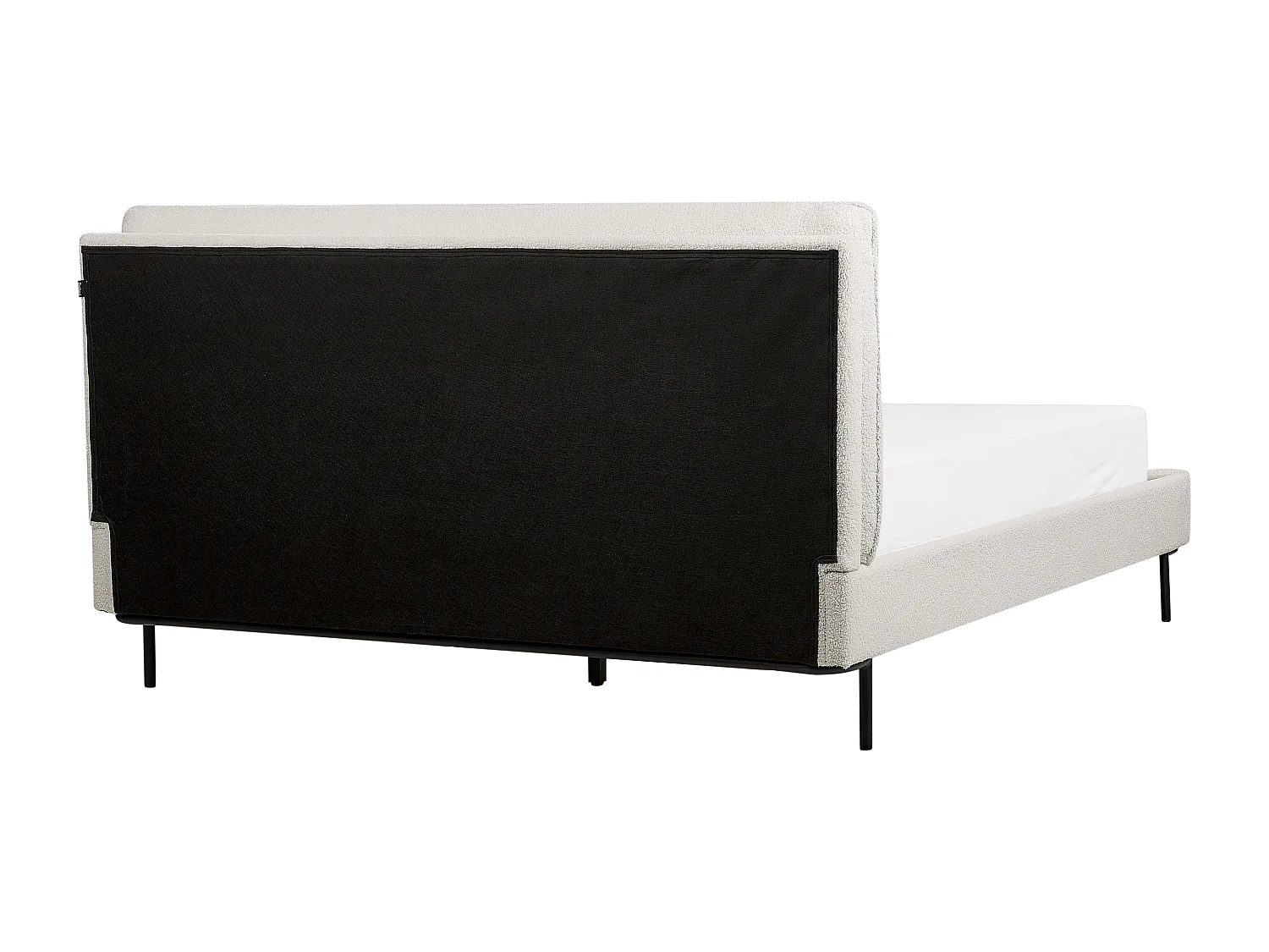 Cama Bouclé CORIO 160 x 200 cm Blanco crema