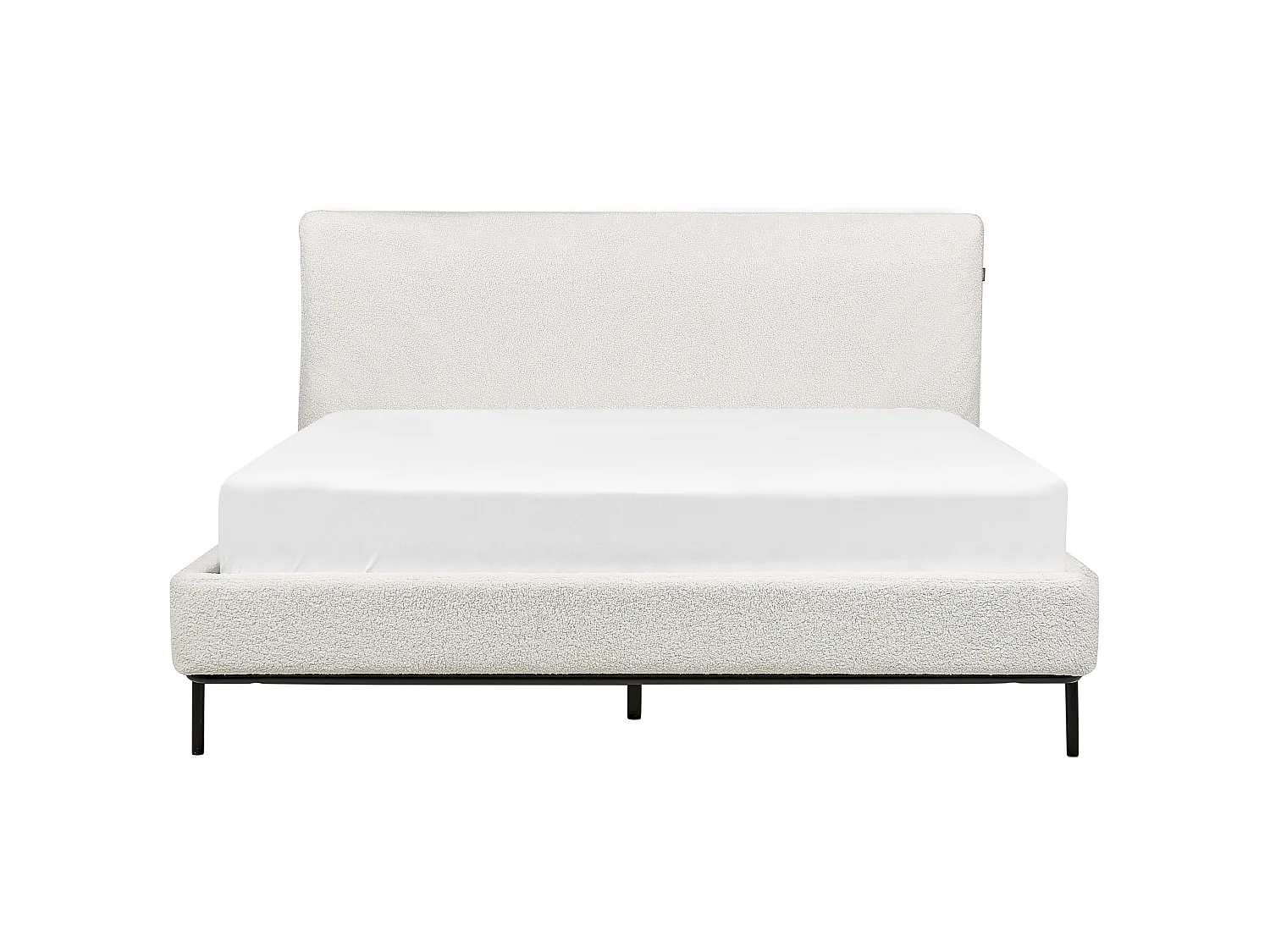Bed Bouclé CORIO 160 x 200 cm Gebroken wit