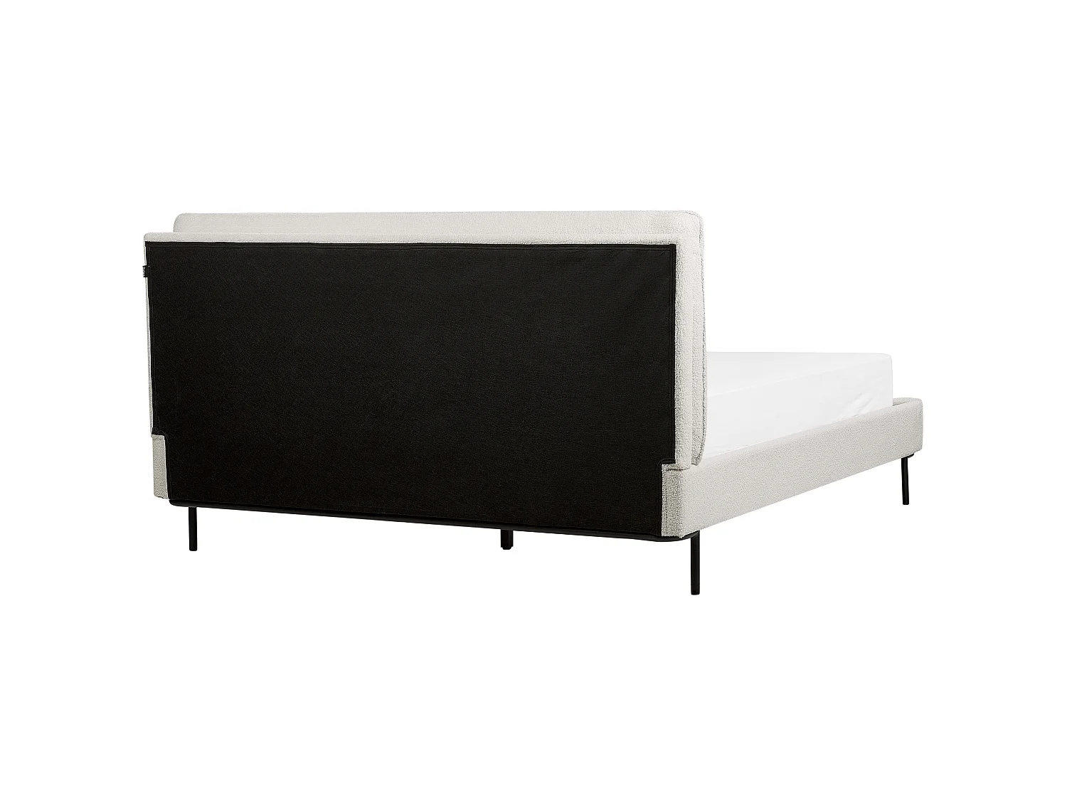 Bed Bouclé CORIO 160 x 200 cm Gebroken wit