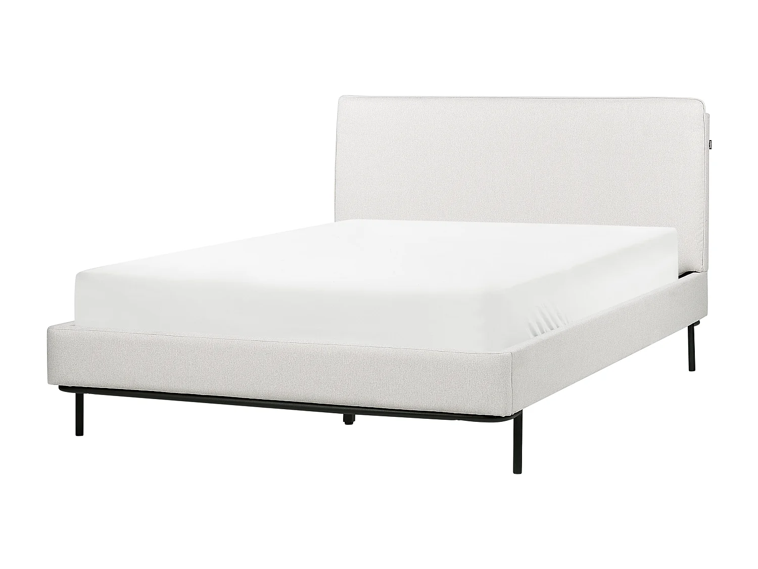 Letto Tessuto CORIO 140 x 200 cm Grigio chiaro