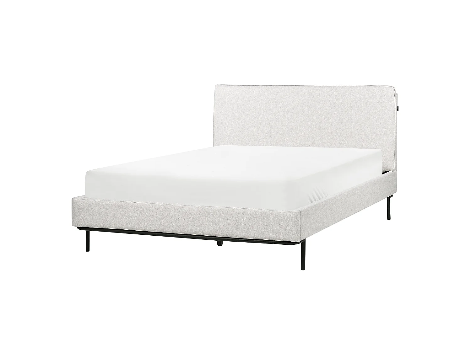 Bett mit Lattenrost Stoff CORIO 140 x 200 cm Hellgrau
