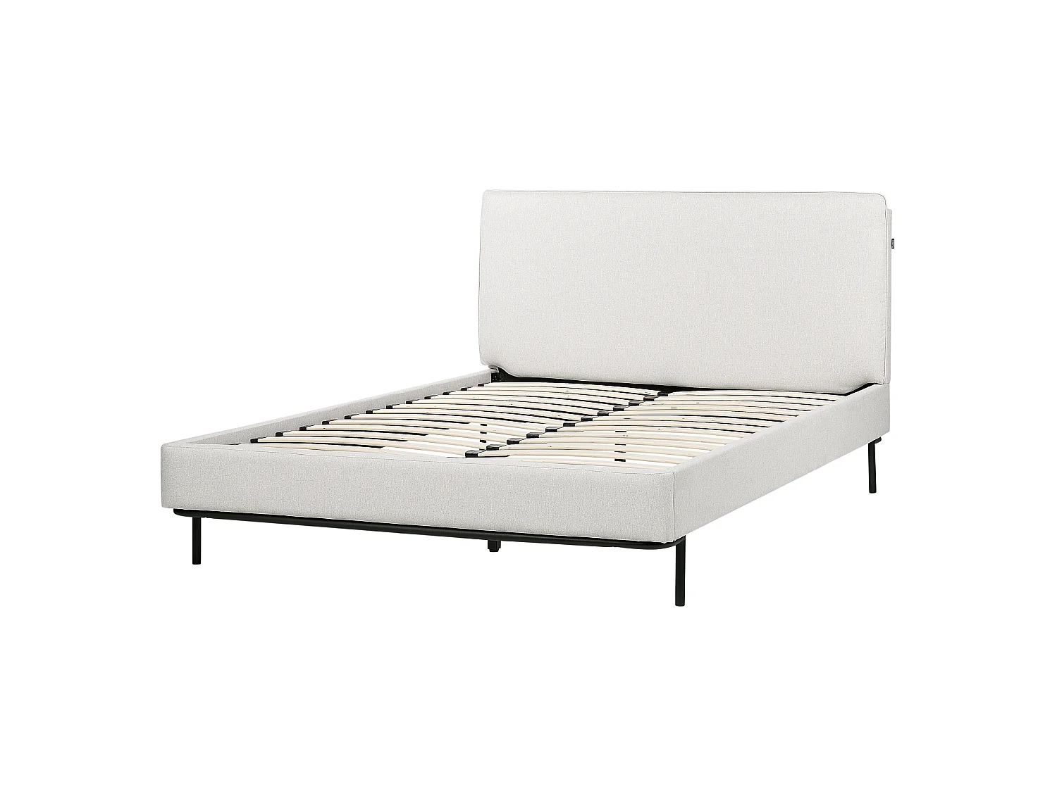 Bett mit Lattenrost Stoff CORIO 140 x 200 cm Hellgrau