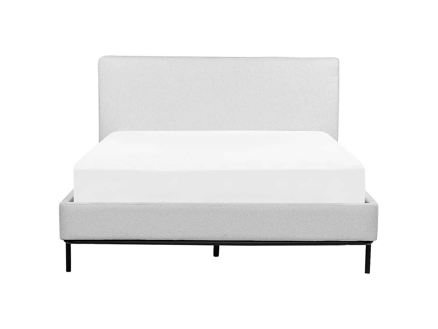Bett mit Lattenrost Stoff CORIO 140 x 200 cm Hellgrau