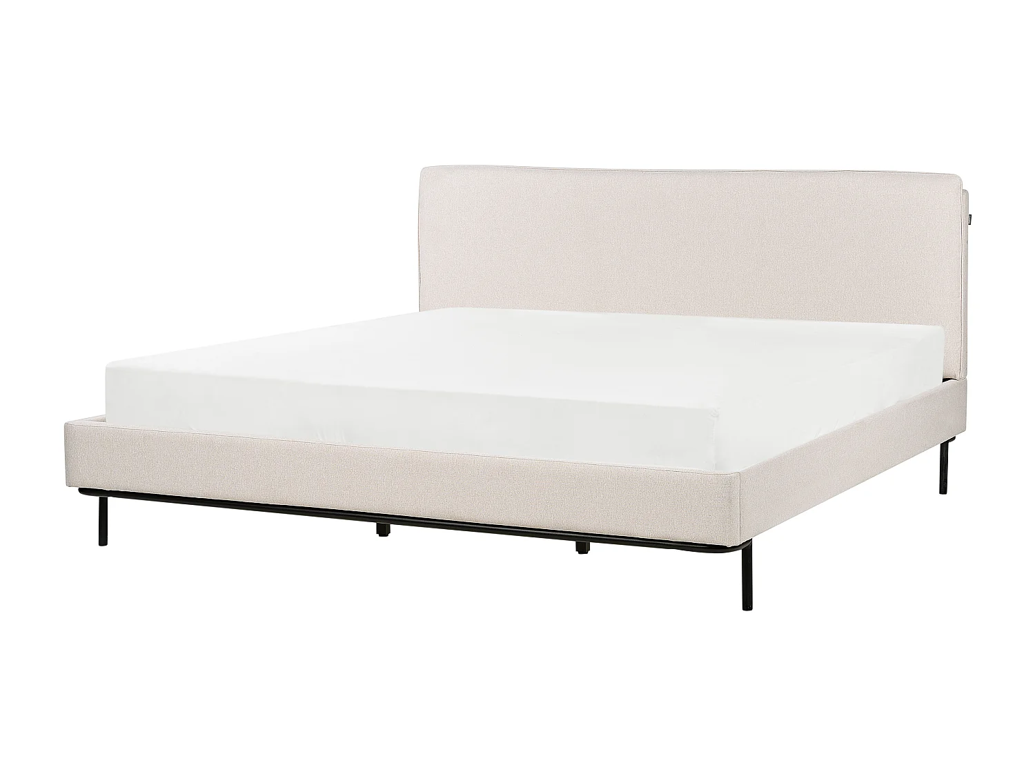 Lit avec sommier Tissu CORIO 180 x 200 cm Beige clair