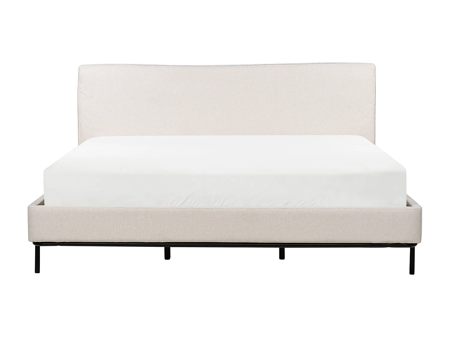 Lit avec sommier Tissu CORIO 180 x 200 cm Crème