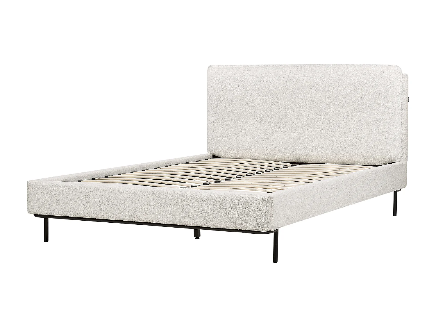 Lit avec sommier Bouclé CORIO 140 x 200 cm Blanc cassé