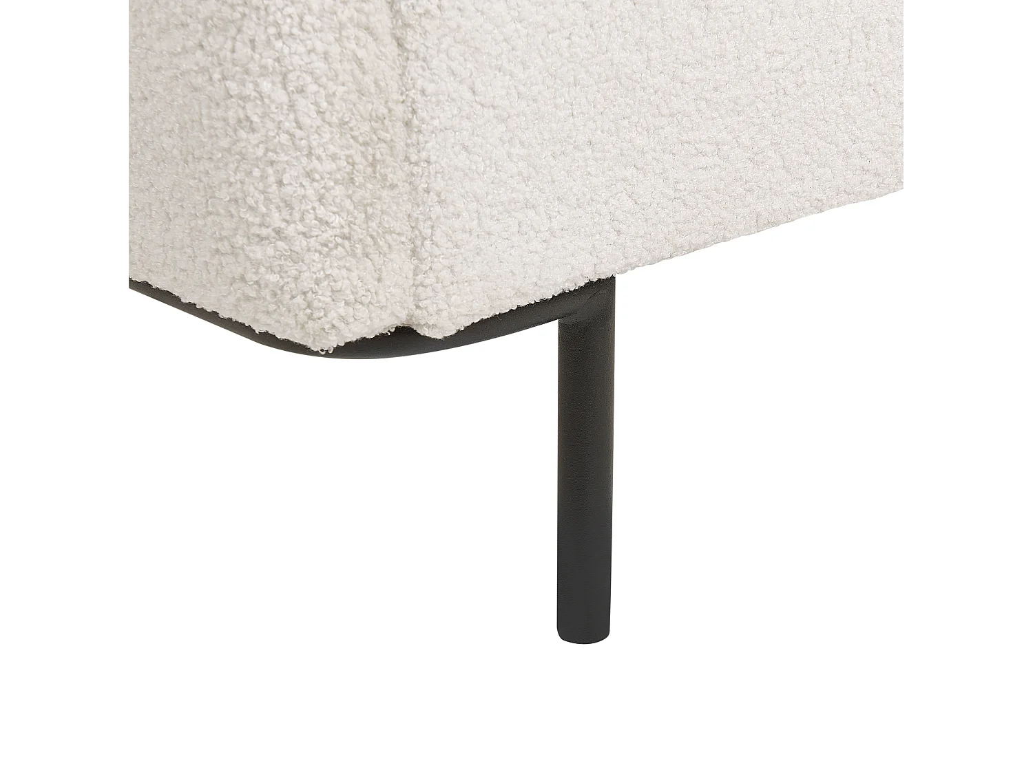 Cama Bouclé CORIO 140 x 200 cm Blanco crema