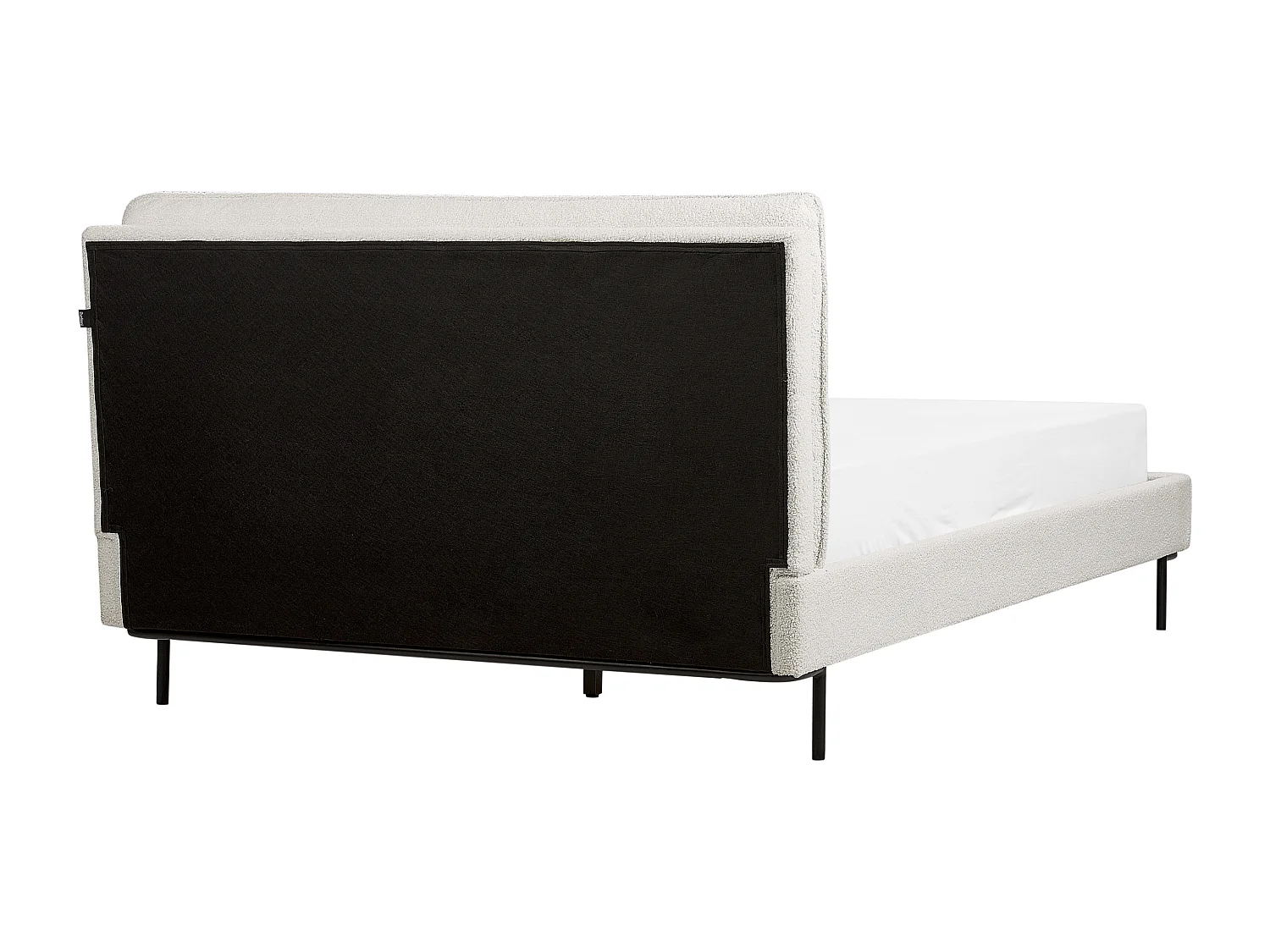 Bed Bouclé CORIO 140 x 200 cm Gebroken wit