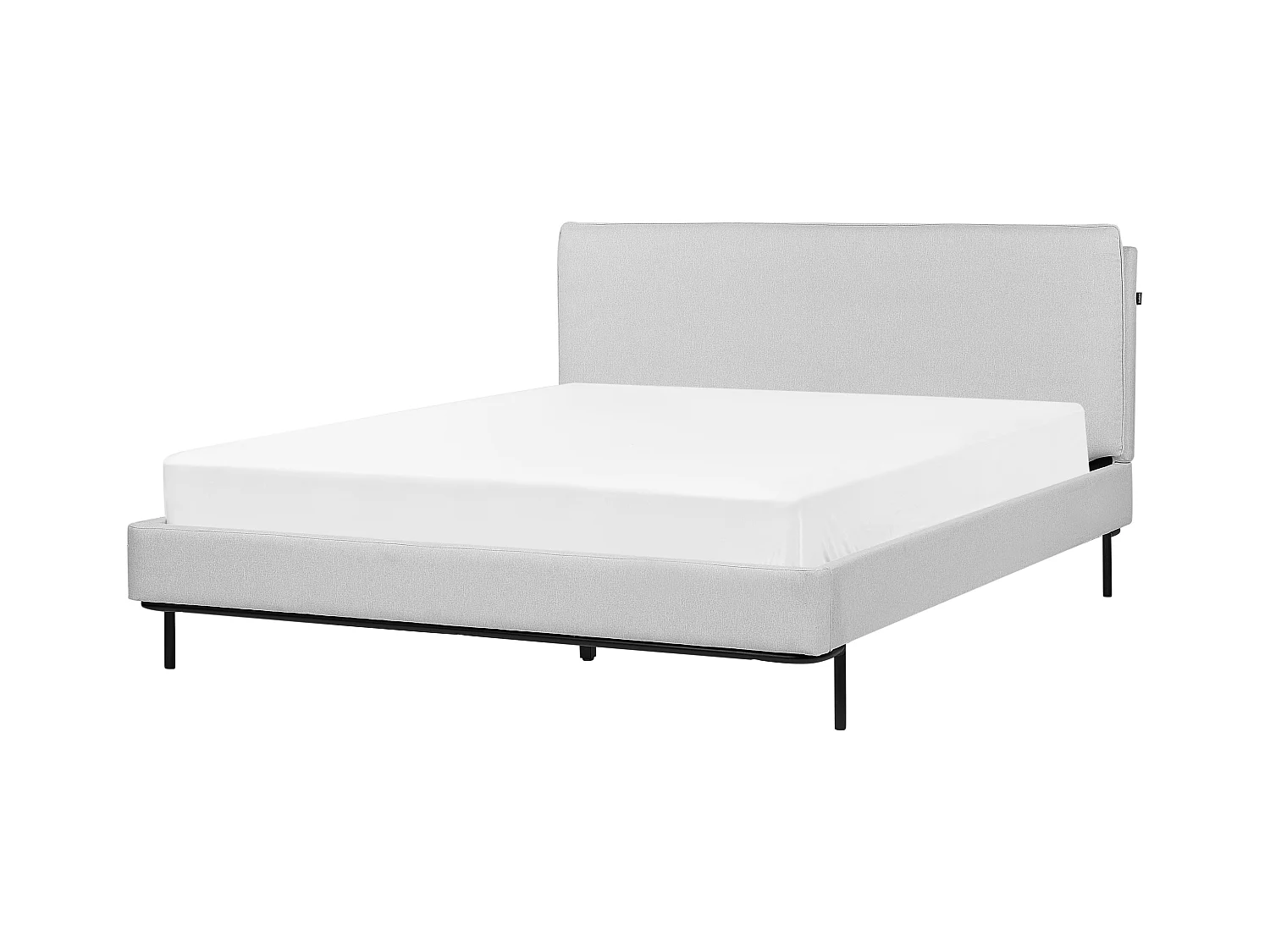 Lit avec sommier Tissu CORIO 160 x 200 cm Gris clair