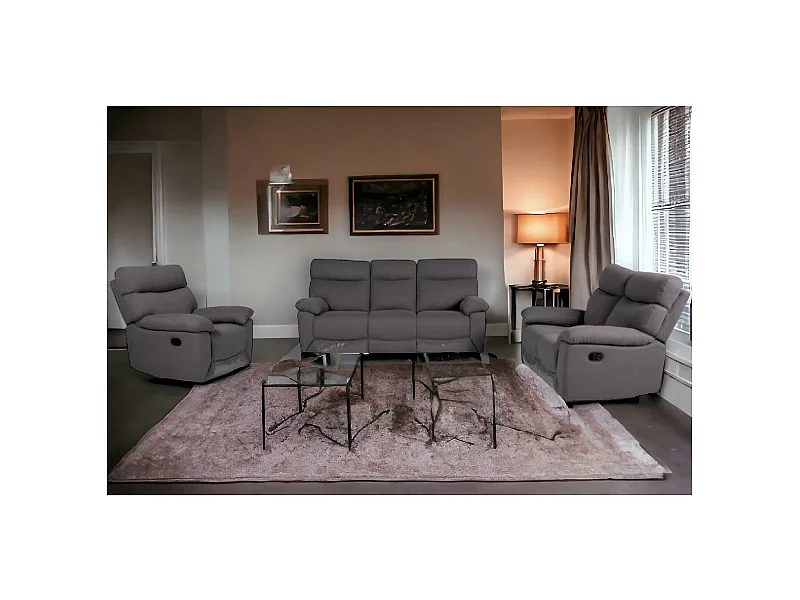 Vicenza Set 3+2+1/Tessuto/Antracite