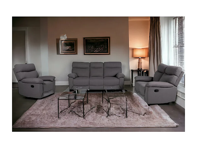 Vicenza Set 3+2+1/Tessuto/Antracite