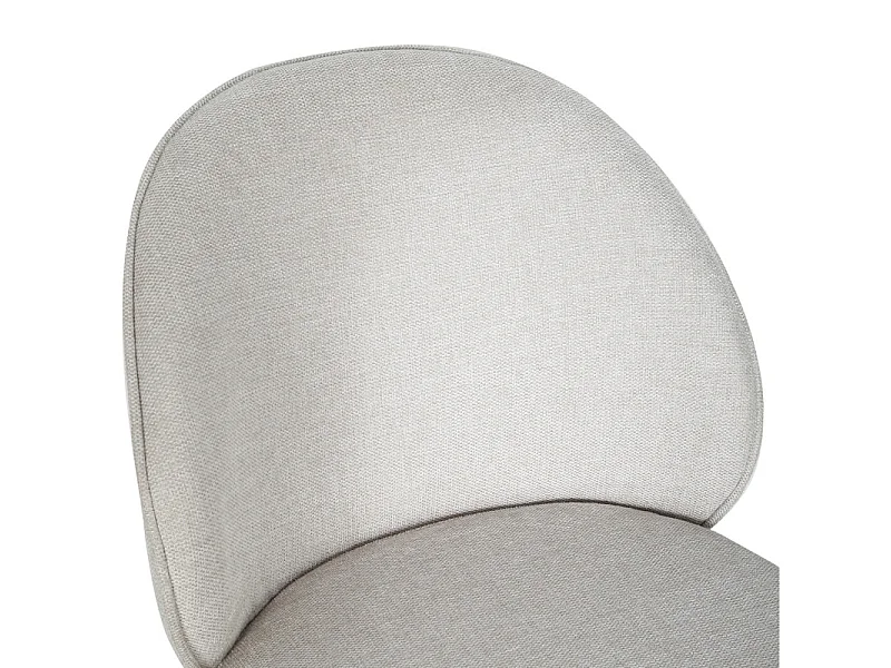 Lot de 2 chaises en tissu écru pieds minimalistes métal noir - BLAIR